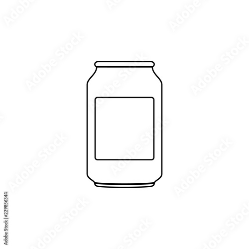Aluminum soda bank icon. Simple outline vector of fast food set for UI and UX, website or mobile application