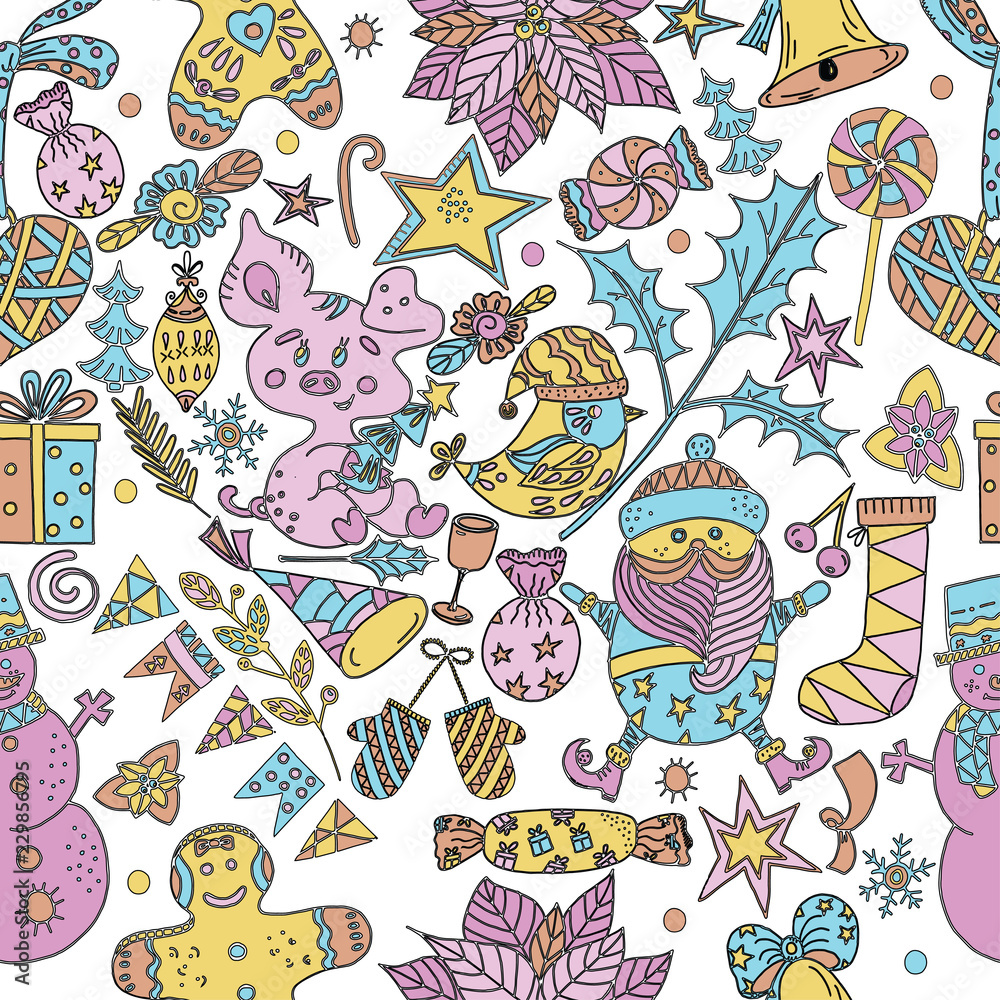 Vector illustration of new year and christmas