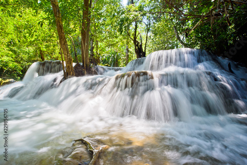 Huai Mae Khamin waterfall at Kanchanaburi , Thailand , beautiful waterfall, forest, 