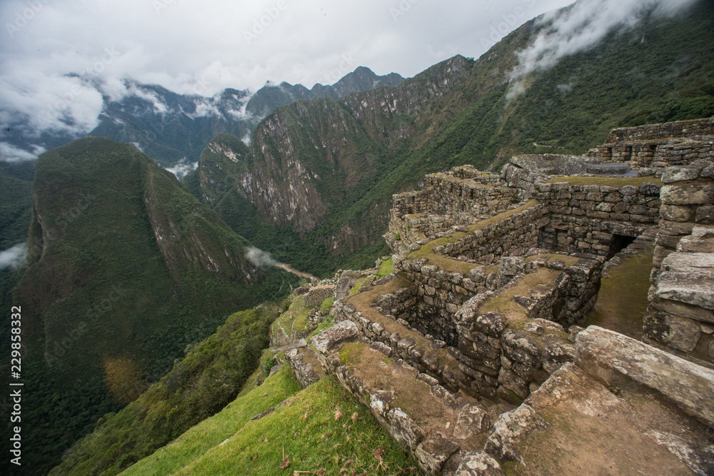 Landscape of Machu Picchu inca ruins, one of the modern seven wonders of the world. Perù Landscape of Machu Picchu inca ruins, one of the modern seven wonders of the world. Perù