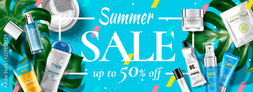 Summer sale cosmetic banner ads
