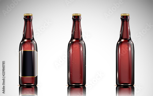 Beer glass bottle mockup