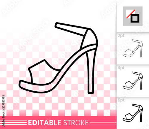 Women Shoes simple black line vector icon