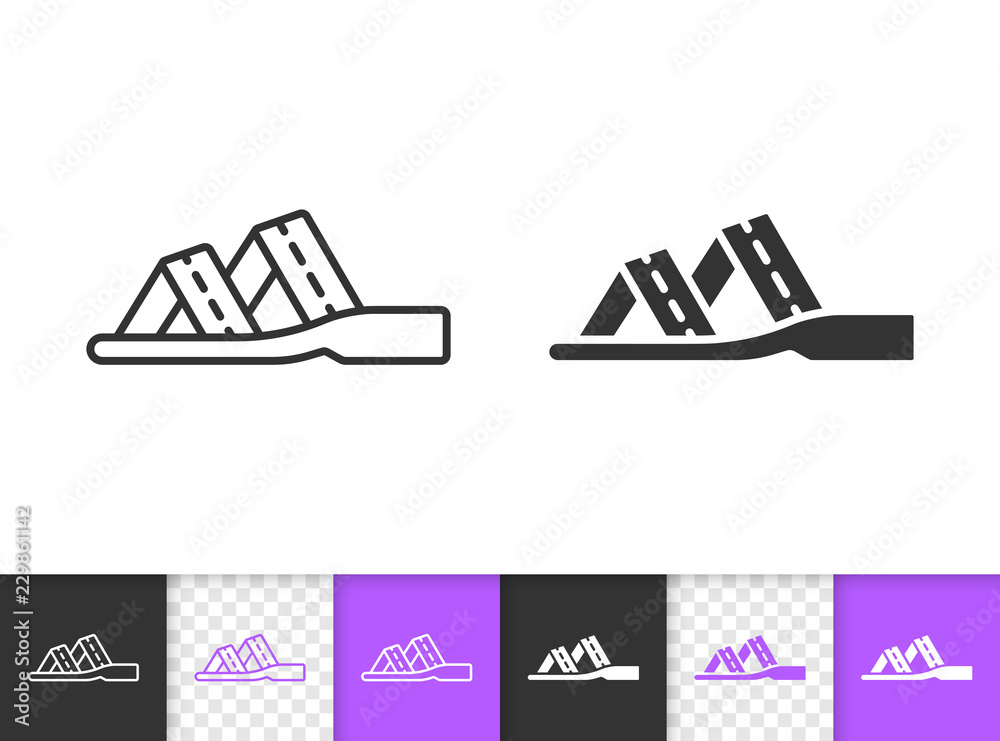 Fototapeta premium Women Shoes simple black line vector icon