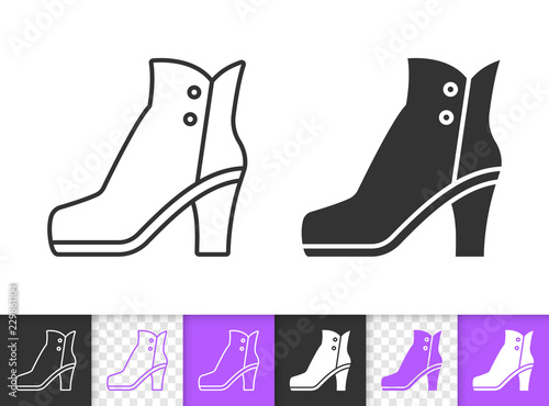 Women Shoes simple black line vector icon