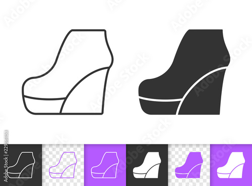 Women Shoes simple black line vector icon