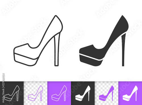 Women Shoes simple black line vector icon