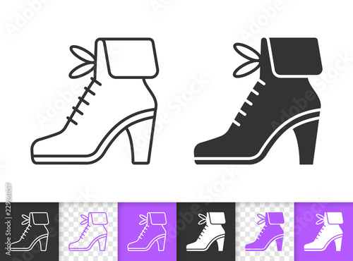 Women Shoes simple black line vector icon