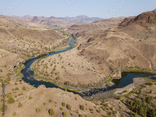 river bend desert aerial view