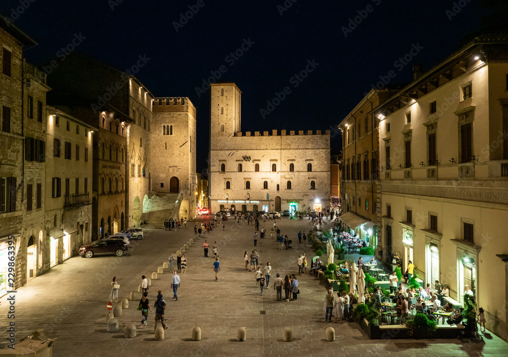 Todi (Umbria, Italy) - The suggestive medieval town of Umbria region, in a summer evening.