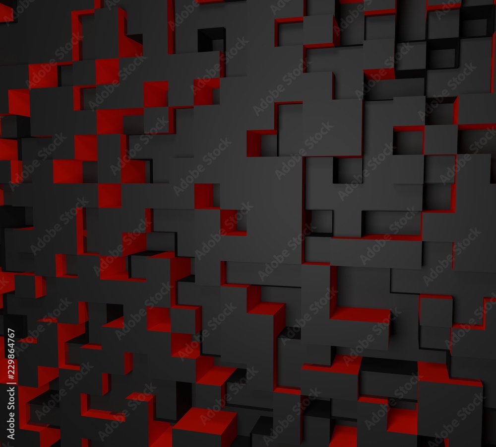 red and black abstract cube wallpaper. red and black abstract