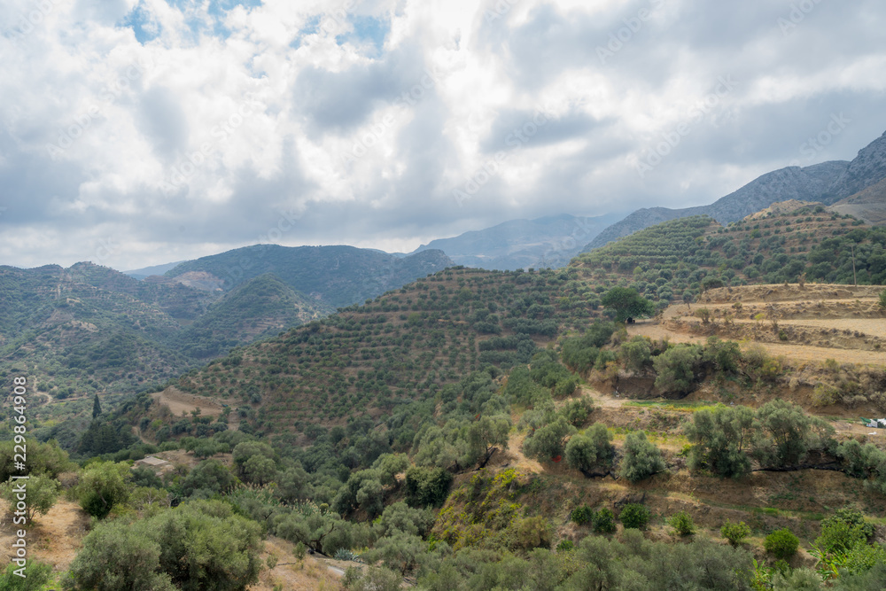 Hania, Crete - 09 25 2018: Polirinia. Beautiful view