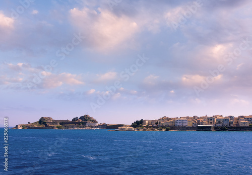 The historic town of Corfu island, Greece, under a glorious sky