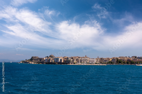 The historic town of Corfu island, Greece, under a glorious sky