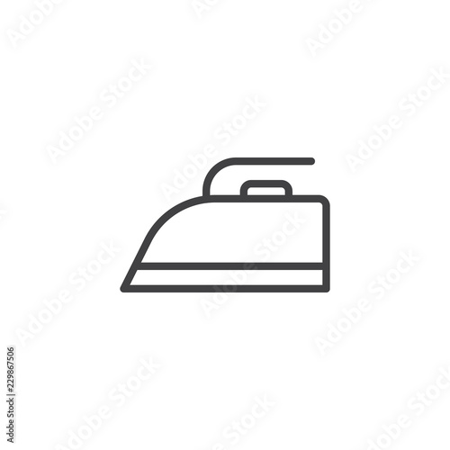 Electrical iron outline icon. linear style sign for mobile concept and web design. Ironing service line vector icon. Symbol, logo illustration. Pixel perfect vector graphics