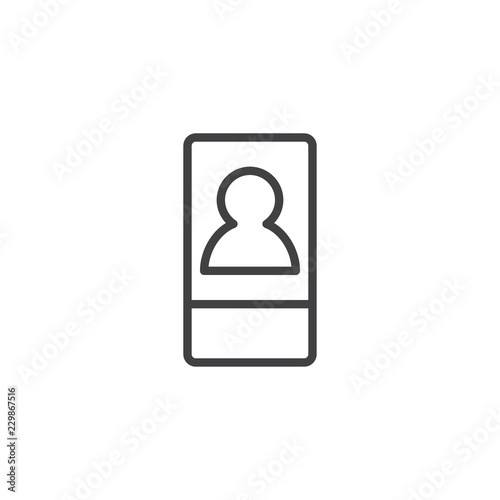 Hotel keycard outline icon. linear style sign for mobile concept and web design. Plastic card key simple line vector icon. Symbol, logo illustration. Pixel perfect vector graphics