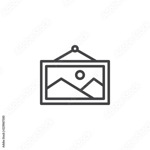 Free Download Picture frame outline icon. linear style sign for mobile concept and web design. Hotel Wall decoration simple line vector icon. Symbol, logo illustration. Pixel perfect vector graphics - GFXLoad