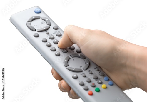 Hand Using a Remote Control