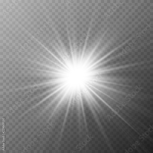Glow light effect. Star burst with sparkles. Sun. Vector illustration.