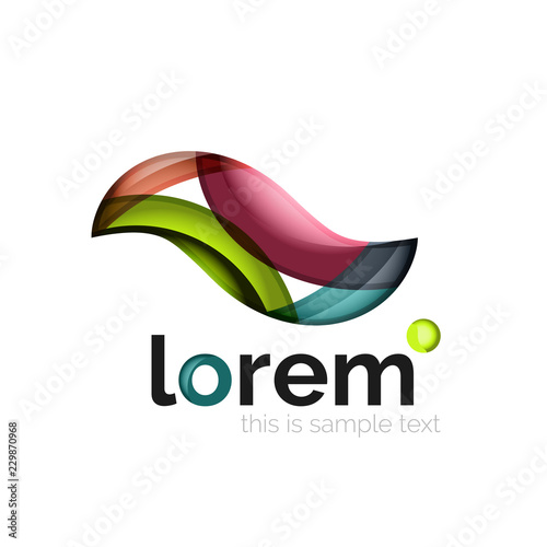 Abstract geometric logo created with overlapping smooth shapes