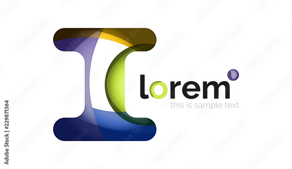 Abstract geometric logo design, overlapping shapes Abstract geometric logo design, overlapping shapes