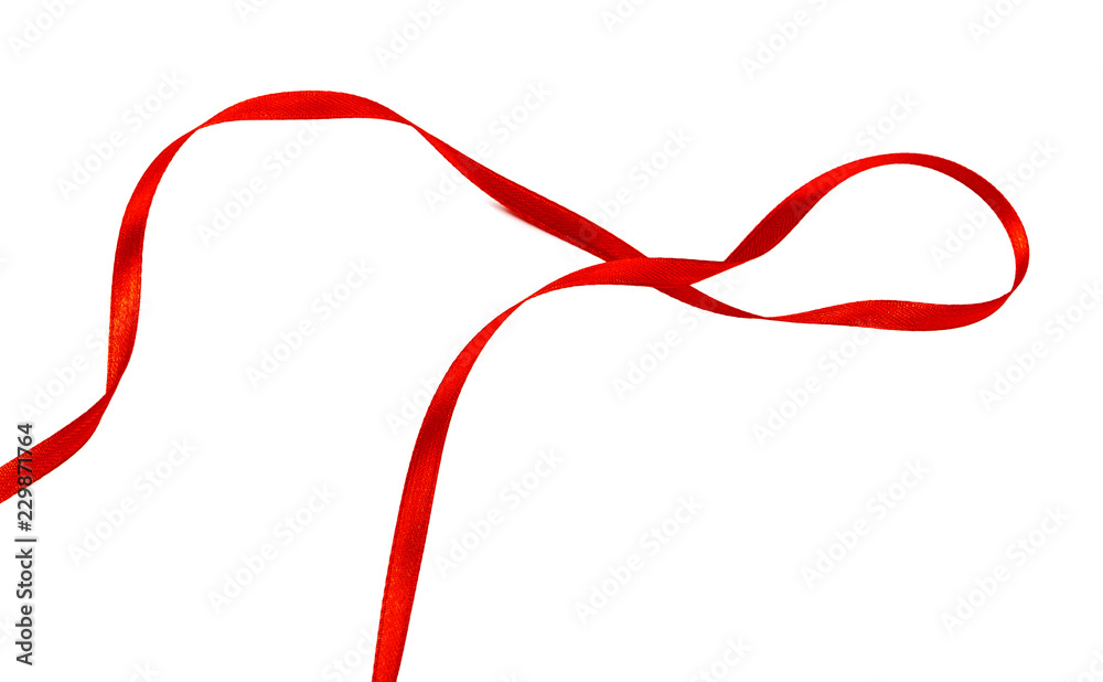 Red ribbon bow isolated on white background Red ribbon bow isolated on white background
