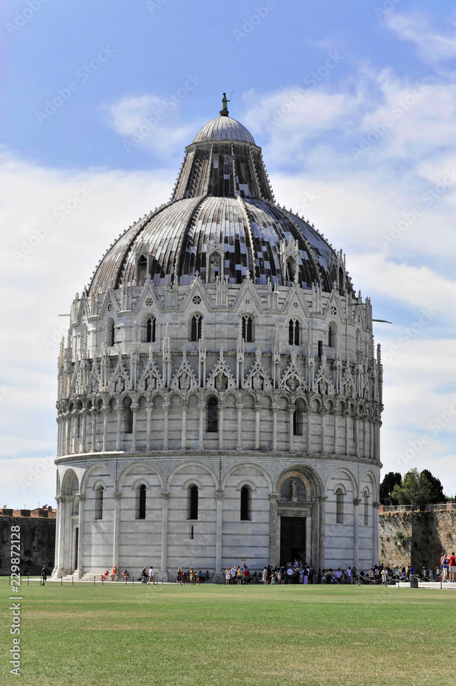 Battistero Dom, Duomo Santa Maria Assunta und Campanile, Taufkirche, UNESCO-Weltkulturerbe, Pisa, Toskana, Italien, Europa