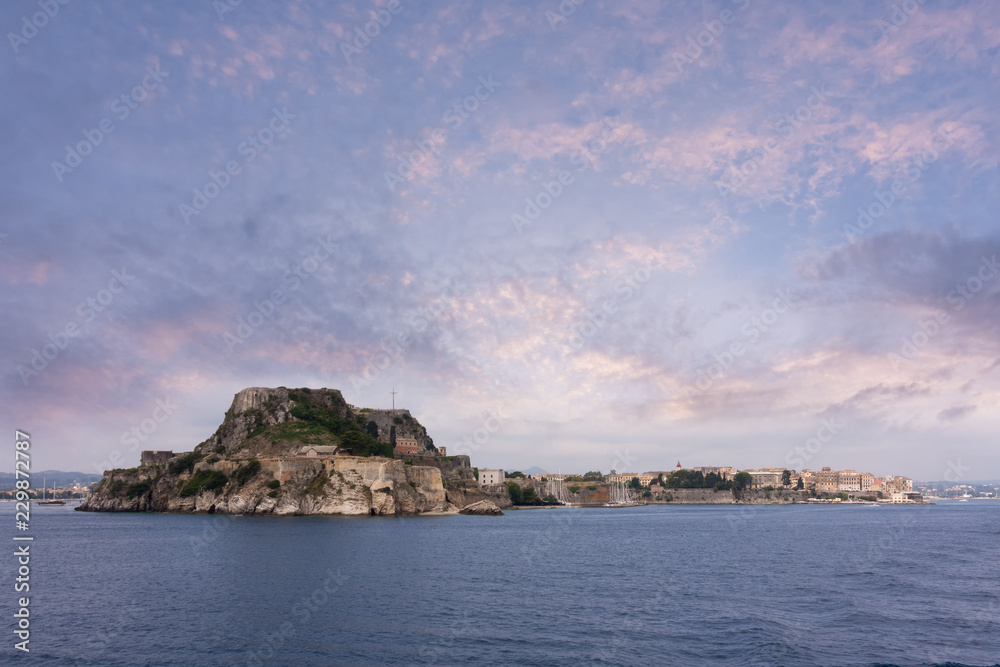 The historic town of Corfu island, Greece, under a glorious sky