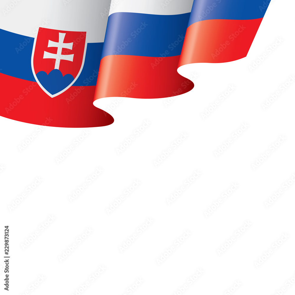 Obraz premium Slovakia flag, vector illustration on a white background