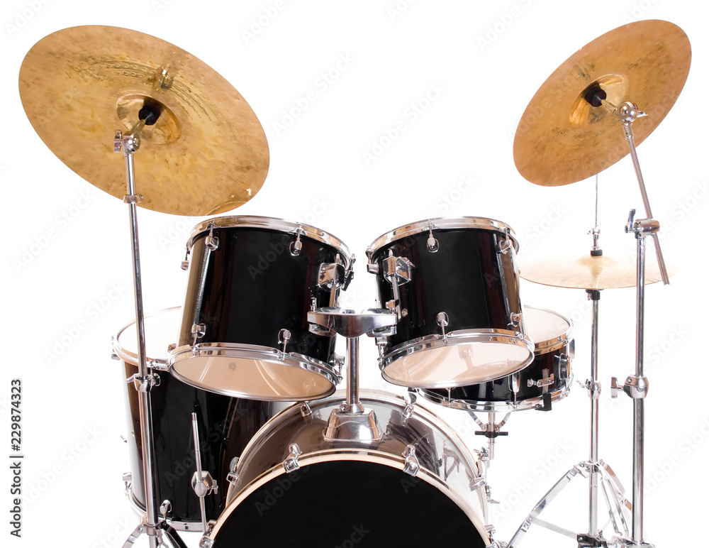 drum set on white drum set on white