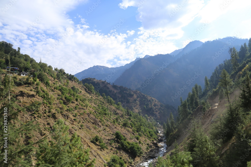 Small River Passing Through Between The Mountains