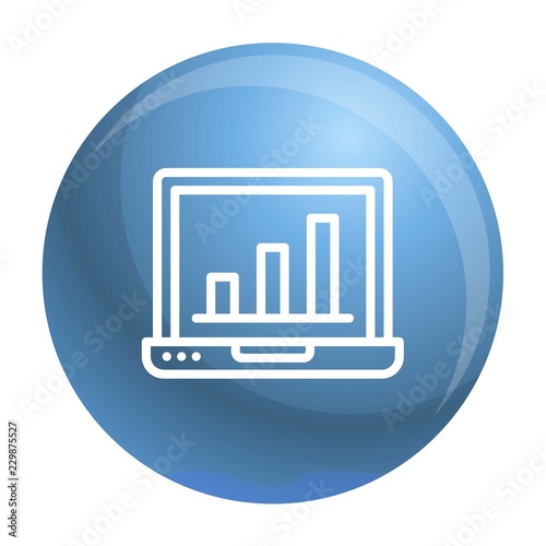 Finance laptop icon. Outline finance laptop vector icon for web design isolated on white background