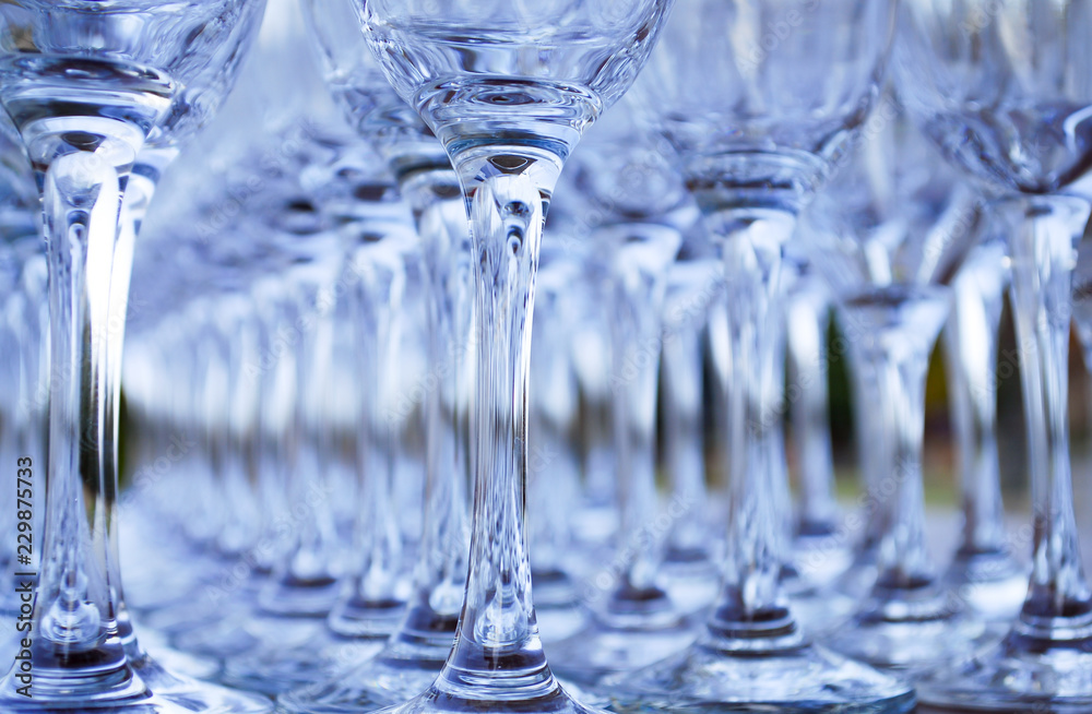 Empty wine glasses in abstract blue. Empty wine glasses in abstract blue.