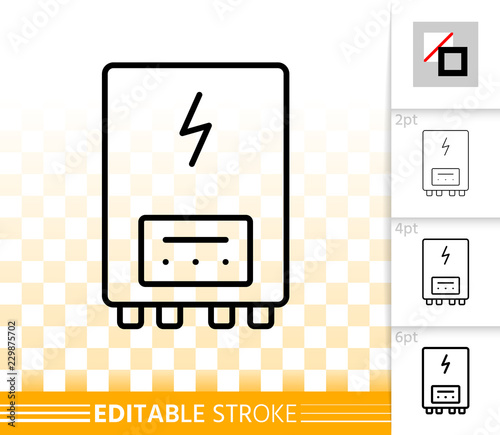 Electric Heater simple black line vector icon