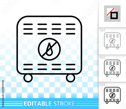 Dehumidifier simple black line vector icon