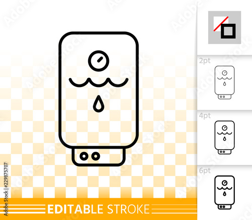 Boiler simple black line vector icon