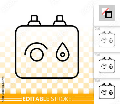 Boiler simple black line vector icon