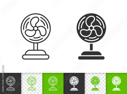 Blower simple black line vector icon