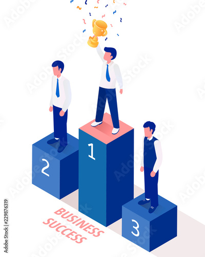 Isometric business success concept