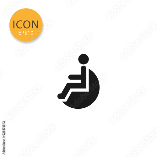 Disabled handicap icon isolated flat style.