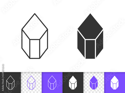 Crystal simple black line vector icon