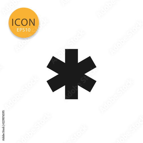 Star of life icon isolated flat style.