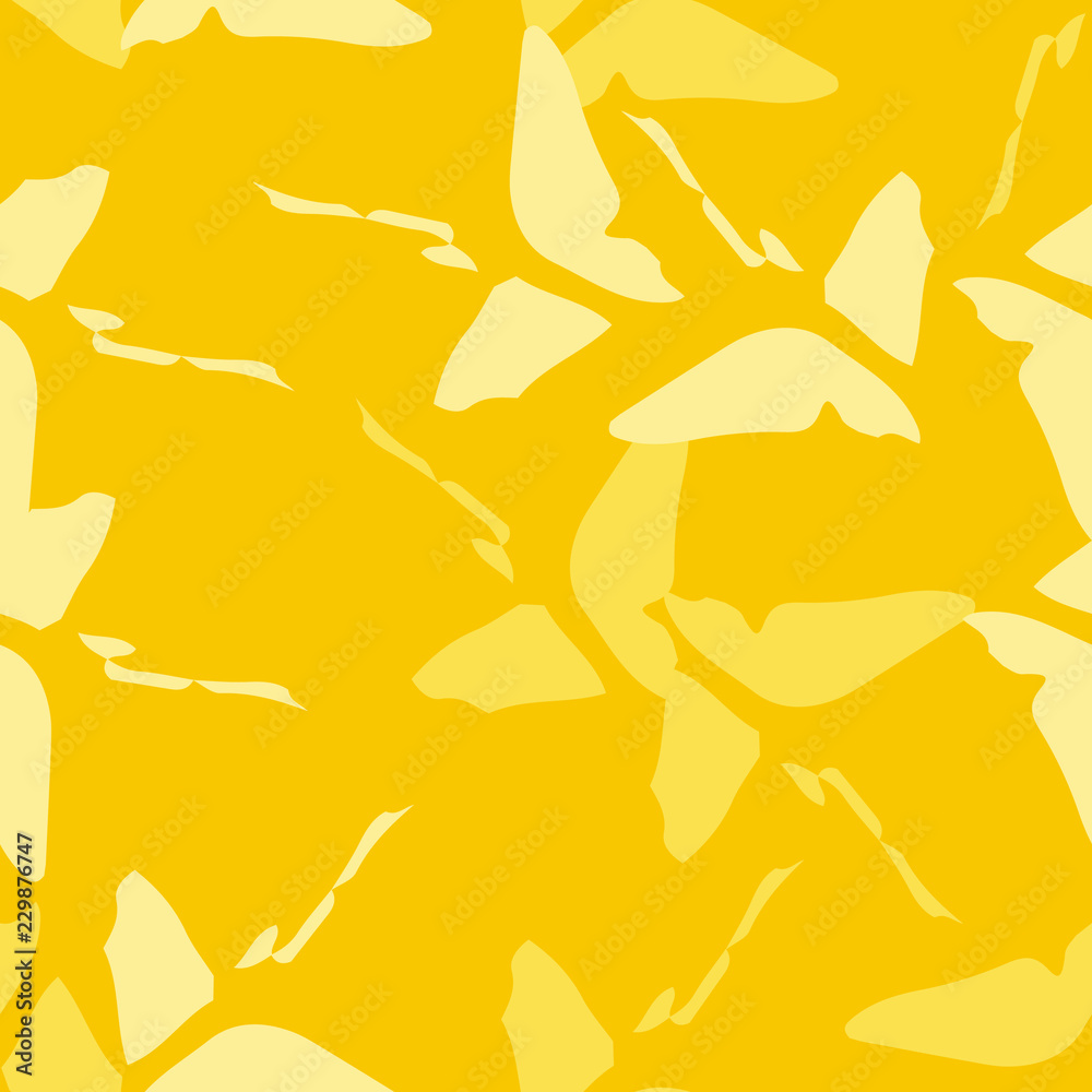 UFO military camouflage seamless pattern in different shades of yellow color UFO military camouflage seamless pattern in different shades of yellow color