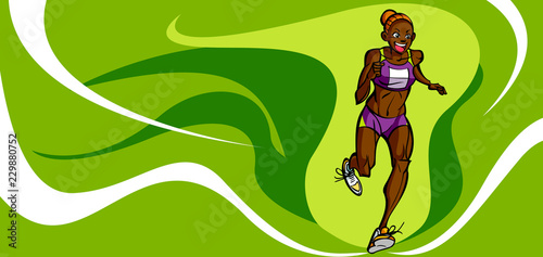 Female athlete running
