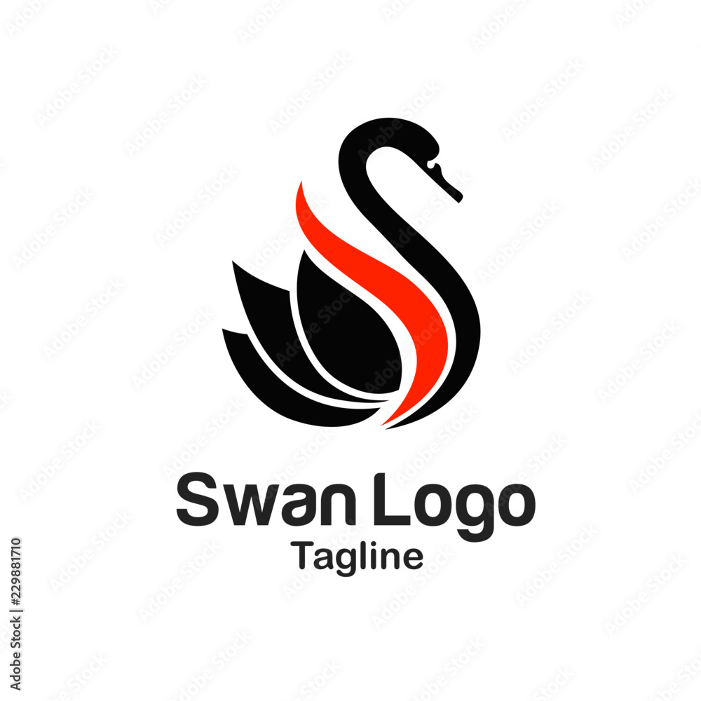 Naklejka premium Swan Logo Logo Template