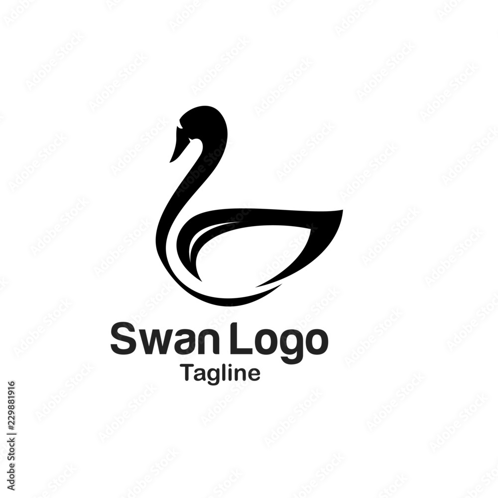 Fototapeta premium Swan Logo Logo Template
