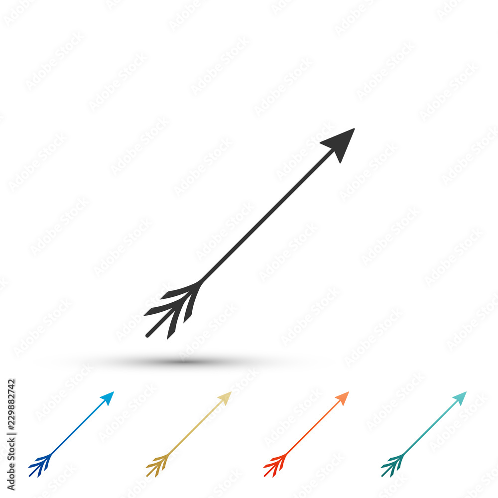 Hipster arrow icon isolated on white background. Set elements in colored icons. Flat design. Vector Illustration Hipster arrow icon isolated on white background. Set elements in colored icons. Flat design. Vector Illustration