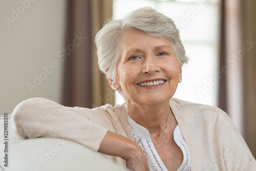 Happy senior woman photo