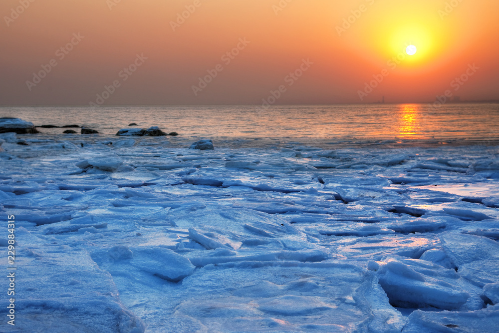 winter Sea sunset