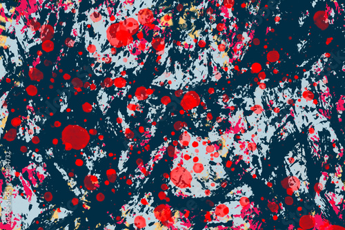red and black splatter abstract digital piant background